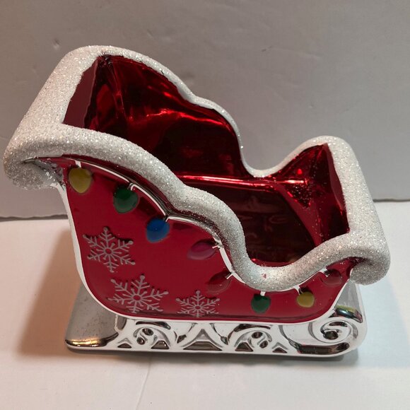 Bath & Body Works Ceramic Christmas Sleigh Soap Holder NEW - Picture 1 of 3